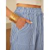 imageANRABESS Womens Gingham Striped Palazzo Pants Wide Leg Pajama Lounge Crop Pants Plaid PJ Bottoms Casual Trousers with PocketsBlue White Stripe