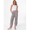 imageANRABESS Womens Gingham Striped Palazzo Pants Wide Leg Pajama Lounge Crop Pants Plaid PJ Bottoms Casual Trousers with PocketsBrown White Plaid
