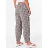 imageANRABESS Womens Gingham Striped Palazzo Pants Wide Leg Pajama Lounge Crop Pants Plaid PJ Bottoms Casual Trousers with PocketsBrown White Plaid