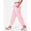 imageANRABESS Womens Gingham Striped Palazzo Pants Wide Leg Pajama Lounge Crop Pants Plaid PJ Bottoms Casual Trousers with PocketsPink White Plaid