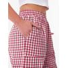 imageANRABESS Womens Gingham Striped Palazzo Pants Wide Leg Pajama Lounge Crop Pants Plaid PJ Bottoms Casual Trousers with PocketsRed White Plaid