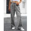 imageANRABESS Womens Striped Gingham Pants 2025 Pajama Drawstring Wide Leg Lounge Plaid Pants Cute Casual Trousers with PocketsBlack White Plaid