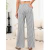 imageANRABESS Womens Striped Gingham Pants 2025 Pajama Drawstring Wide Leg Lounge Plaid Pants Cute Casual Trousers with PocketsBlack White Stripe