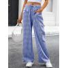 imageANRABESS Womens Striped Gingham Pants 2025 Pajama Drawstring Wide Leg Lounge Plaid Pants Cute Casual Trousers with PocketsBlue White Plaid