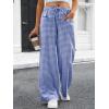 imageANRABESS Womens Striped Gingham Pants 2025 Pajama Drawstring Wide Leg Lounge Plaid Pants Cute Casual Trousers with PocketsBlue White Plaid