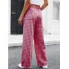 imageANRABESS Womens Striped Gingham Pants 2025 Pajama Drawstring Wide Leg Lounge Plaid Pants Cute Casual Trousers with PocketsRed White Plaid