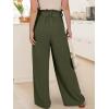 imageANRABESS Womens Wide Leg Palazzo Pants Belted High Waisted Business Casual Flowy Long Trousers with PocketsArmy Green