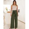imageANRABESS Womens Wide Leg Palazzo Pants Belted High Waisted Business Casual Flowy Long Trousers with PocketsArmy Green