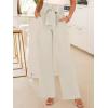 imageANRABESS Womens Wide Leg Palazzo Pants Belted High Waisted Business Casual Flowy Long Trousers with PocketsBeige