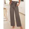 imageANRABESS Womens Wide Leg Palazzo Pants Belted High Waisted Business Casual Flowy Long Trousers with PocketsCoffee