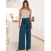 imageANRABESS Womens Wide Leg Palazzo Pants Belted High Waisted Business Casual Flowy Long Trousers with PocketsDeep Bule