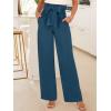 imageANRABESS Womens Wide Leg Palazzo Pants Belted High Waisted Business Casual Flowy Long Trousers with PocketsDeep Bule