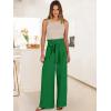 imageANRABESS Womens Wide Leg Palazzo Pants Belted High Waisted Business Casual Flowy Long Trousers with PocketsGreen