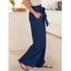 imageANRABESS Womens Wide Leg Palazzo Pants Belted High Waisted Business Casual Flowy Long Trousers with PocketsNavy Blue