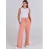 imageANRABESS Womens Wide Leg Sweatpants High Waist Baggy Flared Pants Drawstring Athletic Joggers Sweat PantsCoral