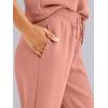 imageANRABESS Womens Wide Leg Sweatpants High Waist Baggy Flared Pants Drawstring Athletic Joggers Sweat PantsCoral