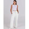 imageANRABESS Womens Wide Leg Sweatpants High Waist Baggy Flared Pants Drawstring Athletic Joggers Sweat PantsWhite