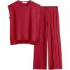 imageANRABESS Women 2 Piece Lounge Sets Summer Casual Knit Sweater Vest Pant Set Beach Vacation Airport Clothes 2025 Fall OutfitsRed