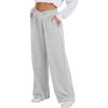 imageANRABESS Women Asymmetric High Waist Wide Straight Leg Sweatpants with Pockets 2024 Fall Trendy Sweat Jogger PantsLight Grey