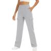 imageANRABESS Women Sweatpants High Waist Straight Leg Casual Fleece Jogger Cargo PantsLight Grey