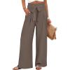 imageANRABESS Womens Wide Leg Palazzo Pants Belted High Waisted Business Casual Flowy Long Trousers with PocketsCoffee