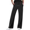 imageANRABESS Womens Wide Leg Sweatpants High Waist Baggy Flared Pants Drawstring Athletic Joggers Sweat PantsBlack