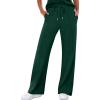 imageANRABESS Womens Wide Leg Sweatpants High Waist Baggy Flared Pants Drawstring Athletic Joggers Sweat PantsDark Green