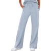 imageANRABESS Womens Wide Leg Sweatpants High Waist Baggy Flared Pants Drawstring Athletic Joggers Sweat PantsLight Blue