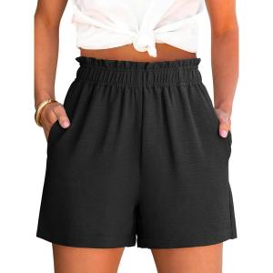 imageANRABESS Shorts for Women Summer Casual Elastic High Waisted Dressy Lounge Shorts Comfy Bottoms 2025 Beach Vacation ClothesBlack