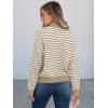 imageANRABESS Sweaters for Women Striped Half Zip Long Sleeve Ribbed Knit Pullover Comfy Casual Lightweight Tops 2025 Fall FashionStriped White Khaki