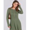 imageANRABESS Womens Long Sleeve Maxi Dress 2025 Fall Casual Button Fit ampamp Flare ALine Swing Flowy Long Dresses Winter TrendyArmy Green