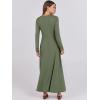 imageANRABESS Womens Long Sleeve Maxi Dress 2025 Fall Casual Button Fit ampamp Flare ALine Swing Flowy Long Dresses Winter TrendyArmy Green