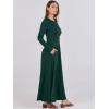 imageANRABESS Womens Long Sleeve Maxi Dress 2025 Fall Casual Button Fit ampamp Flare ALine Swing Flowy Long Dresses Winter TrendyDeep Green