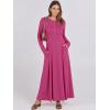 imageANRABESS Womens Long Sleeve Maxi Dress 2025 Fall Casual Button Fit ampamp Flare ALine Swing Flowy Long Dresses Winter TrendyHot Pink