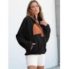imageANRABESS Women Fuzzy Fleece Pullover Sherpa Sweatshirt Long Sleeve Button Down Warm Soft Color Block Jackets with PocketsBlack