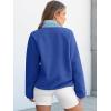 imageANRABESS Women Fuzzy Fleece Pullover Sherpa Sweatshirt Long Sleeve Button Down Warm Soft Color Block Jackets with PocketsBlue Mixed