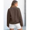 imageANRABESS Women Fuzzy Fleece Pullover Sherpa Sweatshirt Long Sleeve Button Down Warm Soft Color Block Jackets with PocketsBrown