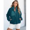 imageANRABESS Women Fuzzy Fleece Pullover Sherpa Sweatshirt Long Sleeve Button Down Warm Soft Color Block Jackets with PocketsCyan