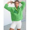 imageANRABESS Women Fuzzy Fleece Pullover Sherpa Sweatshirt Long Sleeve Button Down Warm Soft Color Block Jackets with PocketsGreen