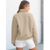 imageANRABESS Women Fuzzy Fleece Pullover Sherpa Sweatshirt Long Sleeve Button Down Warm Soft Color Block Jackets with PocketsLight Khaki