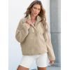 imageANRABESS Women Fuzzy Fleece Pullover Sherpa Sweatshirt Long Sleeve Button Down Warm Soft Color Block Jackets with PocketsLight Khaki