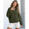 imageANRABESS Women Fuzzy Fleece Pullover Sherpa Sweatshirt Long Sleeve Button Down Warm Soft Color Block Jackets with PocketsOlive