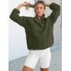 imageANRABESS Women Fuzzy Fleece Pullover Sherpa Sweatshirt Long Sleeve Button Down Warm Soft Color Block Jackets with PocketsOlive