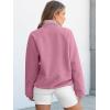 imageANRABESS Women Fuzzy Fleece Pullover Sherpa Sweatshirt Long Sleeve Button Down Warm Soft Color Block Jackets with PocketsPink