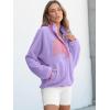 imageANRABESS Women Fuzzy Fleece Pullover Sherpa Sweatshirt Long Sleeve Button Down Warm Soft Color Block Jackets with PocketsPurple