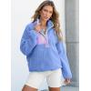 imageANRABESS Women Fuzzy Fleece Pullover Sherpa Sweatshirt Long Sleeve Button Down Warm Soft Color Block Jackets with PocketsSky Blue