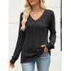 imageANRABESS Womens V Neck Sweaters 2025 Fall Long Sleeve Shirts Lightweight Ribbed Knit Basic Casual Office Work Tunic TopsBlack