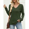 imageANRABESS Womens V Neck Sweaters 2025 Fall Long Sleeve Shirts Lightweight Ribbed Knit Basic Casual Office Work Tunic TopsGreen