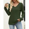 imageANRABESS Womens V Neck Sweaters 2025 Fall Long Sleeve Shirts Lightweight Ribbed Knit Basic Casual Office Work Tunic TopsGreen