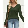 imageANRABESS Womens V Neck Sweaters 2025 Fall Long Sleeve Shirts Lightweight Ribbed Knit Basic Casual Office Work Tunic TopsGreen